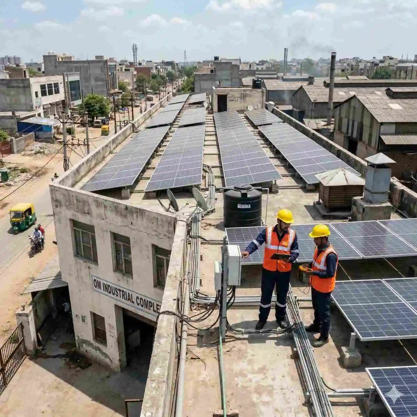 Commercial rooftop solar installation